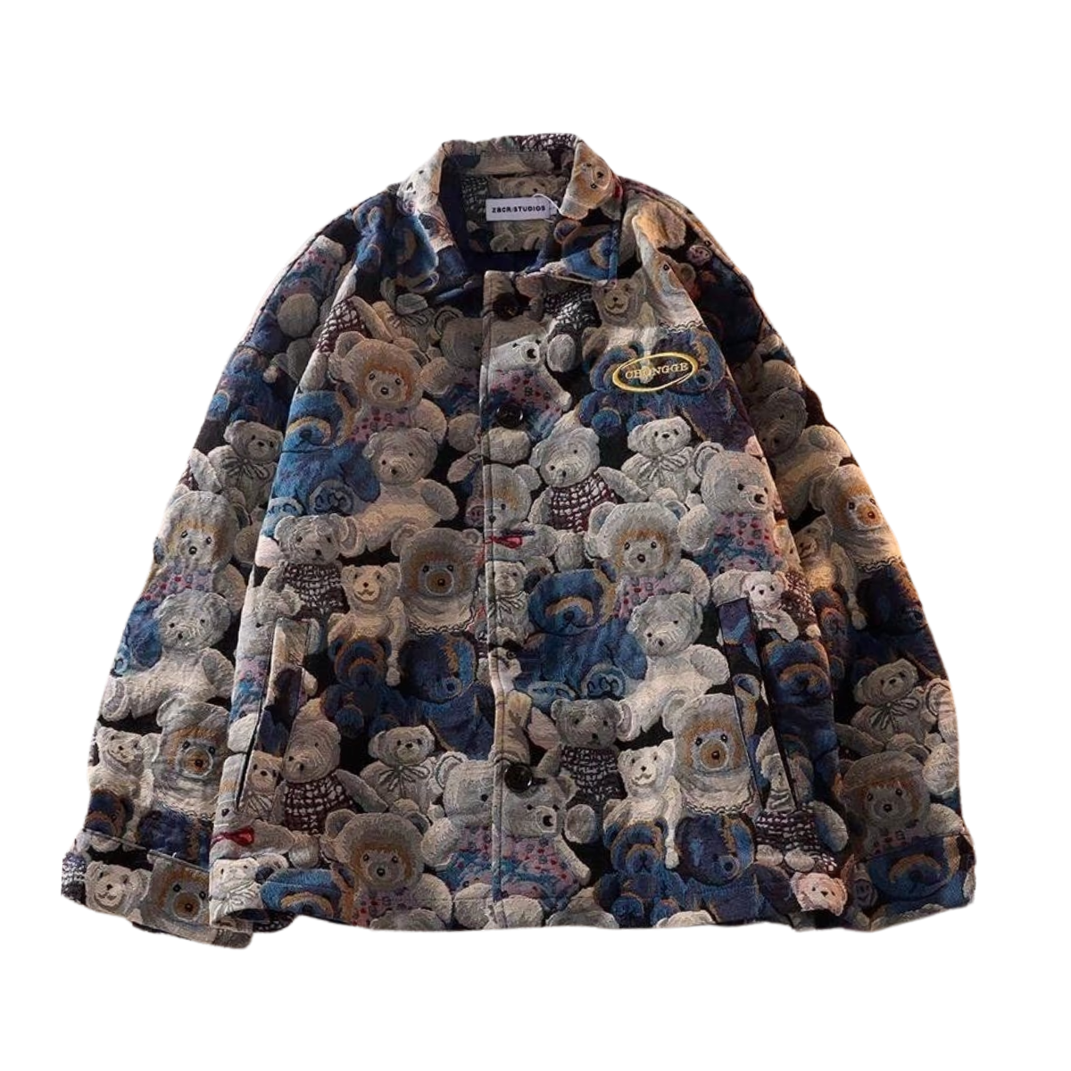 Teddy Bear Print Plush Jacket